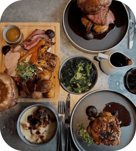 A dinner spread at The Elms